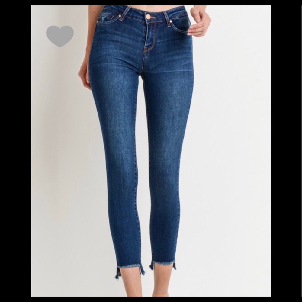 STEP HEM SKINNY DENIM JEANS